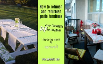 How to refinish and refurbish patio furniture: DIY Wood Furniture Restoration using paint and stain